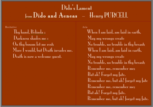 Dido's Lament - Lyrics