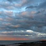 Sunset after storm and rain